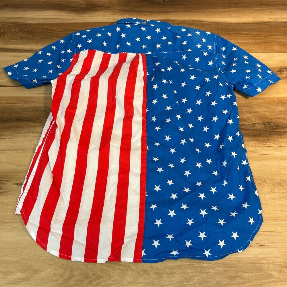 American Flag Shirt Mens Small AOP Chubbies the Nutter USA made Cotton Polo - Picture 9 of 9